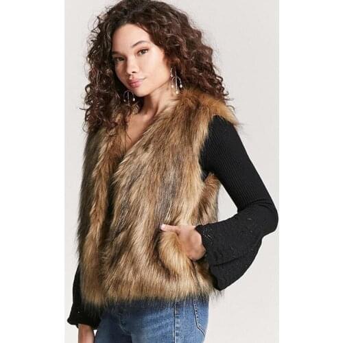 Spring new fur vest fox hair short vest Europe and the United States loose faux fur coat fur jacket women faux fur