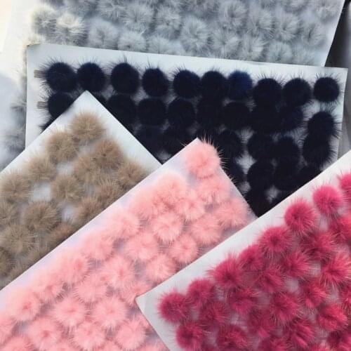 3cm mink fur ball Embroidered Applique patches for clothing sewing women skirt shoes patch garment Accessories Diy decoration