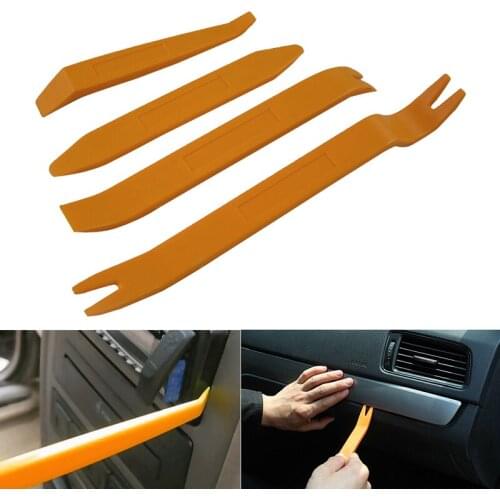 Pro 4Pcs Orange ABS Automobile Audio Door Clip Panel Trim Dash Auto Radio Removal Pry Tools Set Car Panel Removal Tool Hot
