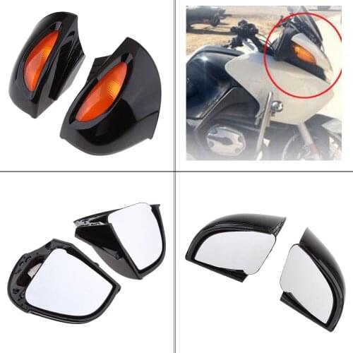 2 Pcs Motorcycle Rearview Mirror Motorbike Side Mirror Amber LED Signal For BMW R1100RT R1150RT R850RT Motorcycle Accessories