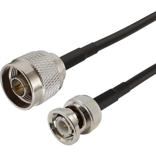 1Pcs RG58 Cable BNC Male to N Type Male Plug Connector 50 ohm RG58 Coaxial Coax WiFi Antennas Extension Pigtail Cable