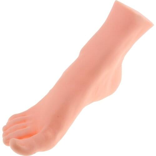1pcs Silicone Rubber Male Right Foot Mannequin Model for Shoes Socks Sox Short Stocking Anckle Chain Display