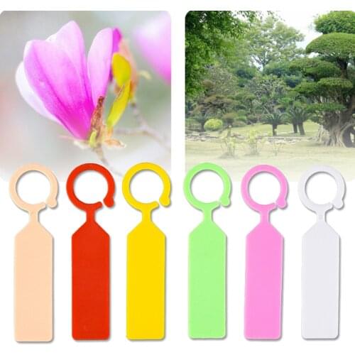 100 PCS High Quality Plastic Plants Tags Nursery Garden Ring Label Pot Marker Stake Hanging Tags Greenhouse Bonsai Collar Tags