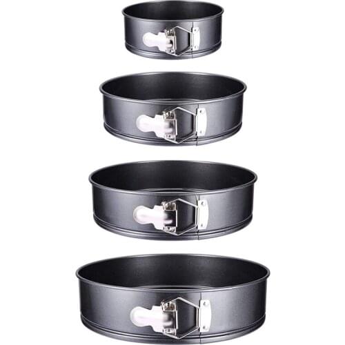 4Pcs/Set Cake Pan for Baking Removable Bottom Non-Stick Springform Cheesecake Pan Leakproof Round Cake Mold Cake Pan Set