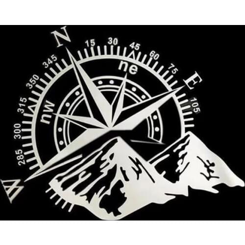 48*34cm Off-road Compass Car Sticker Rose Navigate Vinyl Sticker Decal Car Truck Auto Laptop Car Door and Hood