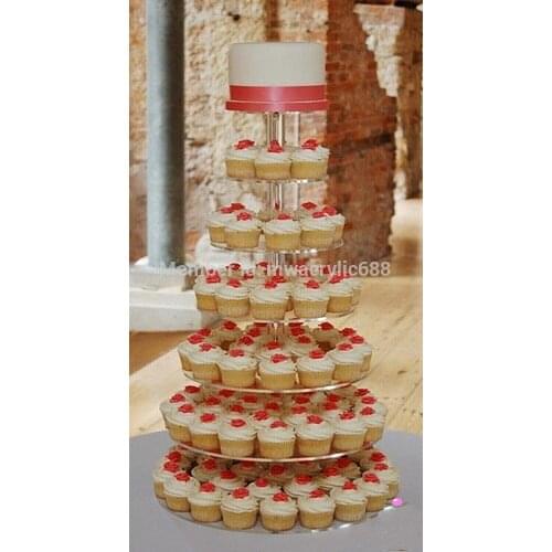 7 Tier round /cooking tools/ Beautiful Clear Acrylic Cupcake Stand For acrylic Wedding Party cupcake stand