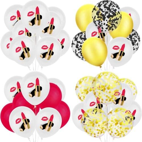 9pcs/10pcs Lipstick Red Lip Latex Confetti Balloon Birthday Single Party Anniversary Wedding Decor Valentines Day Ballons