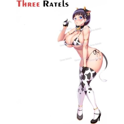 A755 Cartoon Sexy Cow Girl Milk Uniform Hentai Waifu Kirigaya Suguha Sword Anime Vinyl Car Stickers JDM Window Trunk Bumper