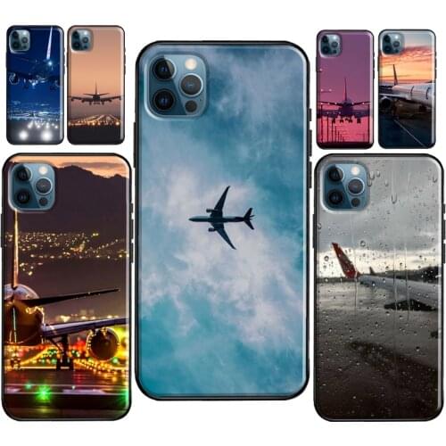 Airplane Plane Travel Case For iPhone 8 7 Plus 6S SE 2020 XS Max X XR Fundas For iPhone 11 12 Pro Max mini