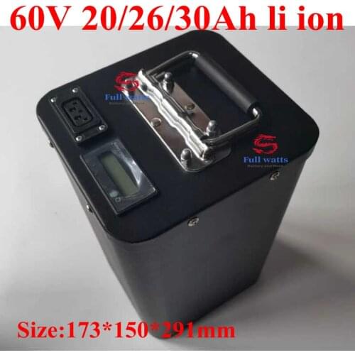 60V 30Ah Lithium ion battery 60v 20Ah 25Ah li ion BMS 16S for 2000W motor two Wheel Foldable bike scooter + 3A charger