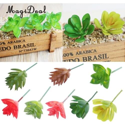 MagiDeal Realistic Faux Artificial Succulent Cactus Potted Plant Green Home Garden Decoration Accessories 8 Styles