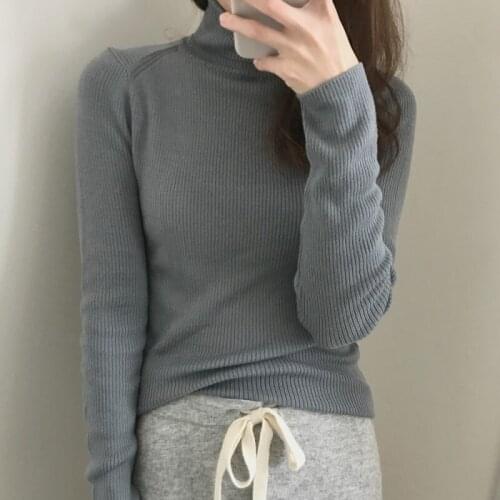 Trendy Women Pullovers Sweater New Pop Knitting Autumn Winter Turtleneck Korean Style Minimalist Ladies Female Tops SW7515