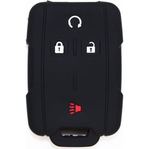 1pcs Washable 4 Button Silicone Car Key Cover Case Protector for Chevrolet Colorado Silverado 1500 2500 3500 GMC Sierra Cadillac