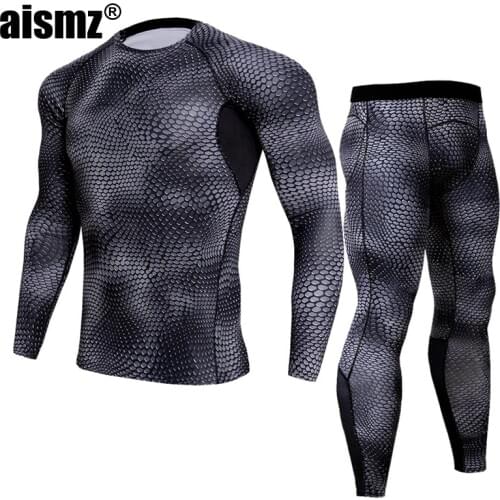 Men Fishion Quick Dry Compression Long Johns Fitness Winter Male Spring Autumn Sporting Runs Workout Thermal Underwear Sets