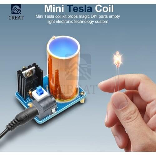 BD243 Mini Tesla Coil Kit Magic Props DIY Parts Empty Lights Technology Diy Electronics BD243C DIY Mini Tesla Coil Module