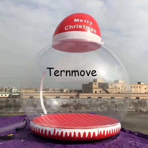 Inflatable globe for christmas with hat transparent tent Inflatable Snow Globe for Decoration Inflatable Human clear globe