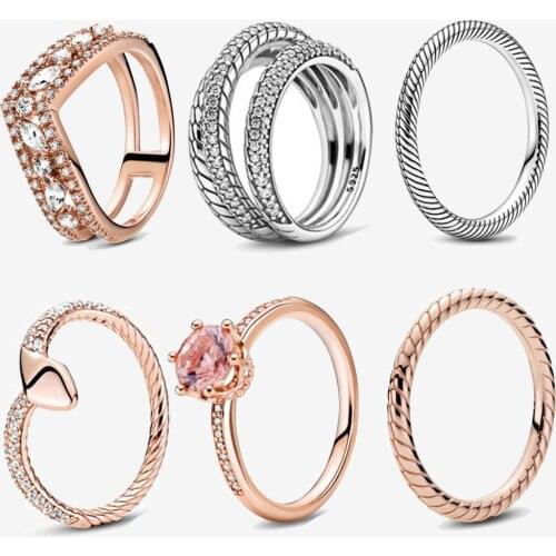 2020 New 925 Sterling Silver Ring Pave Snake Chain Pattern Ring Crown Rings Women Engagement Anniversary Jewelry