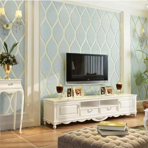 Beibehang wallpaper simple modern striped living room 3d 3d wallpaper non-woven wallpaper wallpaper wave pattern