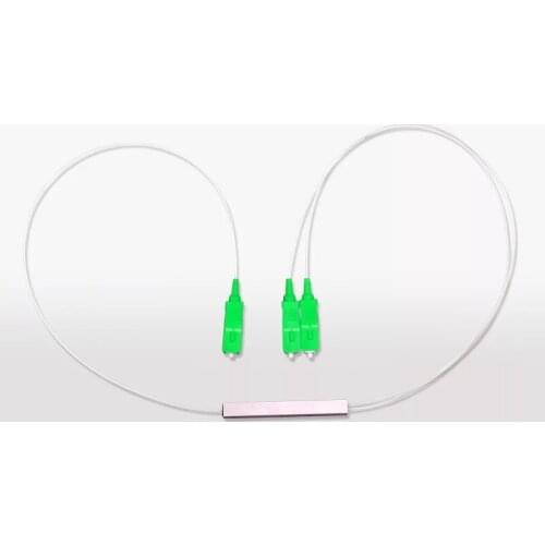 Free Shipping 5PCS/Lot Fiber Optical PLC Splitter SC 1 : 2 Mini steel tube type 1x2 0.9mm Fiber Opitc Splitter SC/APC Connector