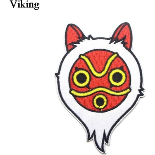 Princess Mononoke Cartoon Thermotolerant Patch Iron On Embroidery Patch Diy Applique For Clothing Women Men Kids Accessory G0038