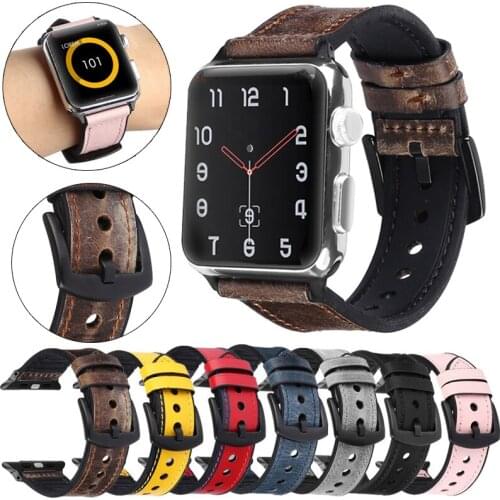 Watch Strap Band for apple watch series 6 SE 5 4 3 2 1 leather band Sport Loop bracelet for iwatch wristband 38mm 40 42mm 44 MM