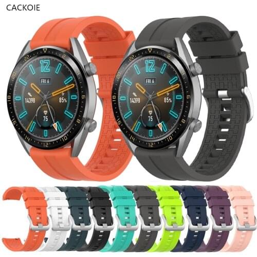Sport silicone watch strap for Huawei watch GT2 46mm watch band 22mm Soft Wristband for Huawei watch GT 42mm 46mm Bracelet