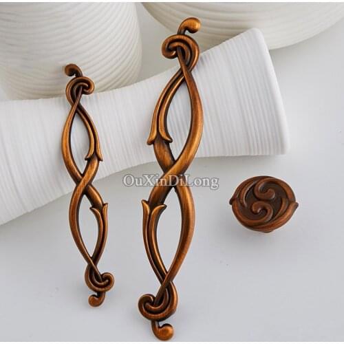 Retro Style 10PCS Zinc Alloy Furniture Handles European Antique Cupboard Drawer Kitchen Cabinet Door Pull Handles and Knobs