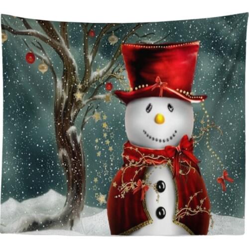 Christmas Tapestry Wall Hanging Large Fabric Decor Snowman Blanket Yoga Mat Blankets Beach Carpet Yoga christmas Decor 150x130cm