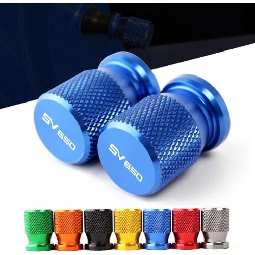 With SV650 Logo For SUZUKI SV650 SV 650 1999-2016 2017 2019 Motorcycle CNC Aluminum Wheel Tire Valve Stem Caps Airtight Covers