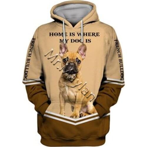 Unisex 3D Graphic Hoodie French Bulldog Retriever Sweatshirt Animal Hoodies Men/Women Casual Streetwear Sweatshirt Pullover 1355