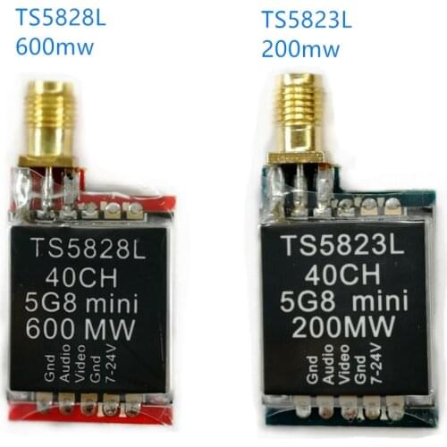TS5823L/TS5828L 5.8G 40CH 200mW/600mW Mini Audio Video AV Transmitter Tx For FPV QAV 210 QAVR 220 Drone Aerial photography
