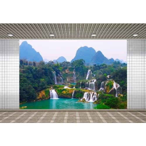 Lyavshi Dark Green Trees Mountain Waterfall Falls Custom Photography Background Backdrop Vinyl Photo Studio Props