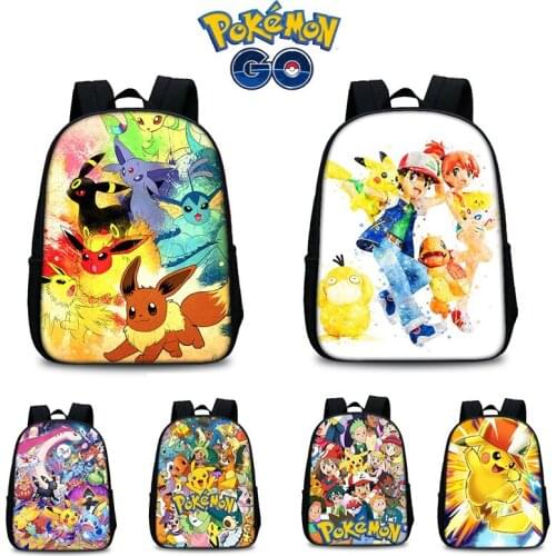 Pokemon Pikachu Anime Cartoon Top Quality Waterproof Childrens Backpack Boys Girls Primary Schoolbag Kindergarten Kids Backpack