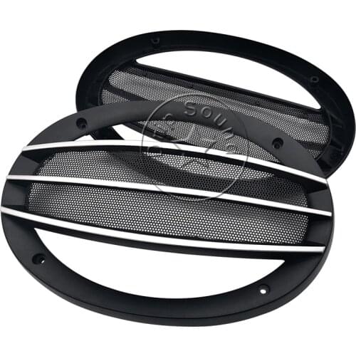 For 6"x9" 6x9 inch Car Audio Speaker Cover Grill Protection Decorative Circle Metal Mesh Grille #Black