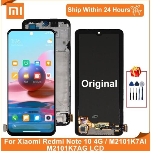 6.43" Super AMOLED Lcd For Xiaomi Redmi Note 10 4G LCD For Redmi Note10 M2101K7AI M2101K7Display Touch Screen Digitizer Parts