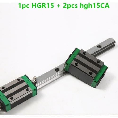 1pc linear guide rail HGR15 500mm/600mm/700mm/800mm/900mm/1000mm + 2pcs HGH15CA linear narrow blocks made in China