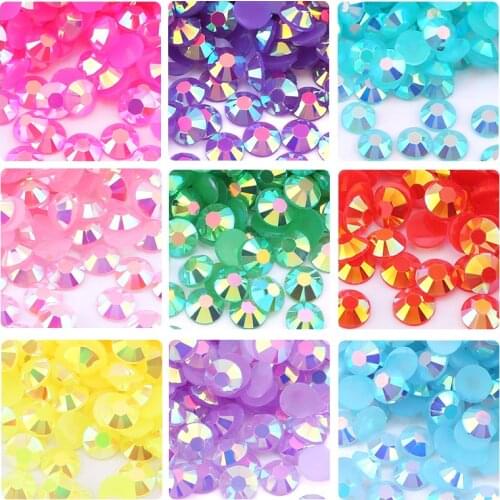 10000 pieces/bag silk 3mm Jelly AB Resin Rhinestones Glittler Strass Phone sticker Glue on Sticker Resin Stones