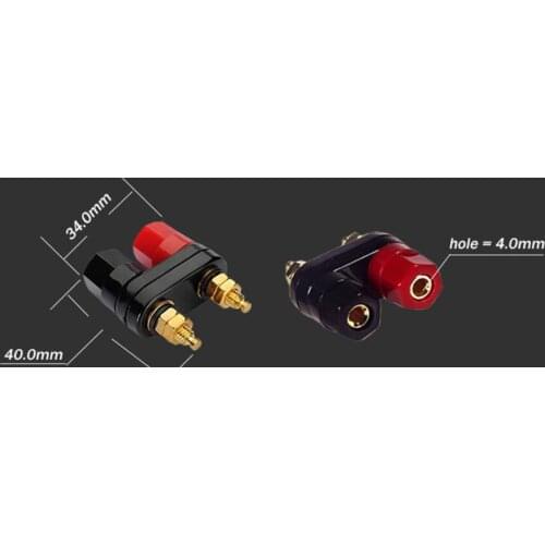 2pcs/lot Connecter Banana Plug Gold Plate Red Black Connector Terminal Banana Plugs Binding Post in Wire Connectors 4MM Resistor