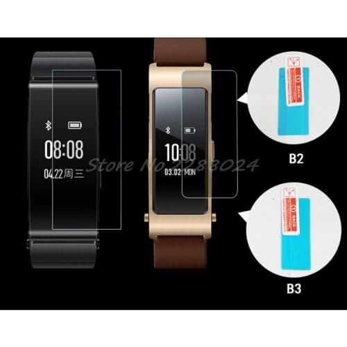 2Pcs Ultrathin Soft (Not Tempered Glass) Screen Protector Film For huawei Talk Band B3 B2 Smart Wristband Bracelet + tools