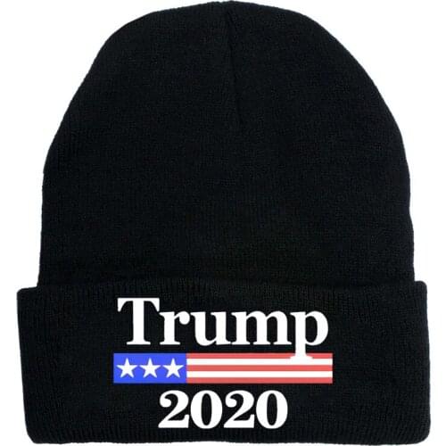 2020 New Arrival Trump Election Knitted Hat Korean Style Hat All-match Stretch Line Velvet Hat