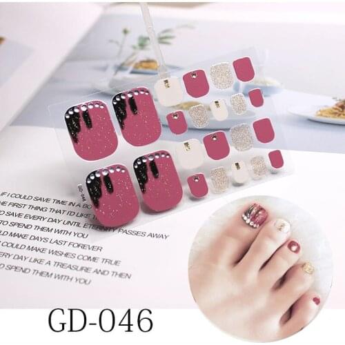 22tips Popular Toenail Sticker Full Cover Waterproof Nail Sticker Wraps Toe Nail DIY Nail Art unas Nail Sticker