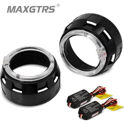 2x 3.0 Pro LED Lenses Headlight Car Bi-xenon Hid Projector Lens CCFL LED Angel Eyes Halo DRL Headlamp Car Retrofit Accessories