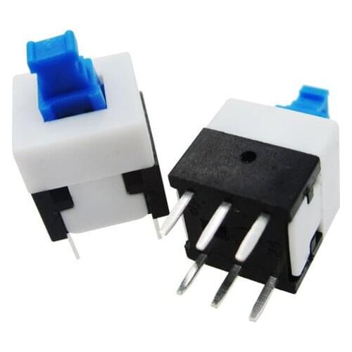 50PCS 8*8mm Self Locking Switch 8mm x 8mm Miniature Self-locking Switch Push Rectangle Button 6Pin