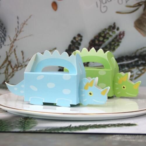 50pcs European Dinosaur Candy Boxes Favor Gift Bag Hand Love Boxes Sweet Packaging Bag Baby Shower Wedding Birthday Party Decor