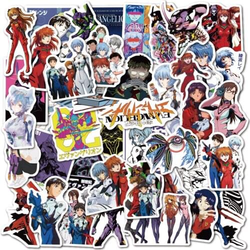 50 pcs EVA Japanese Cartoon Stickers Vinyl Waterproof Stickers for Kids Teens Adults Luggage Laptop Bike Skateboard Supplies