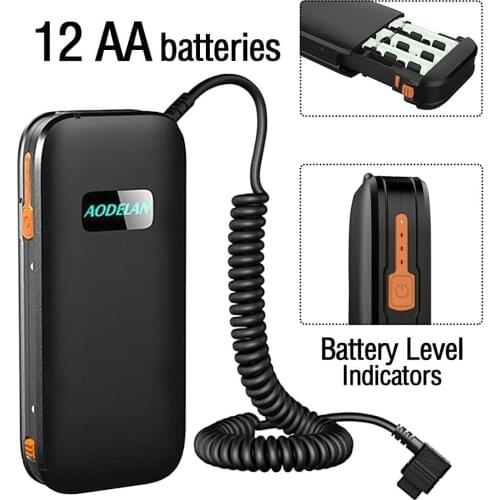 AODELAN External Flash Battery Pack Rapid Flash Recycling Portable for Speedlite Nikon SB900, SB910, SB5000. Replaces Nikon SD-9