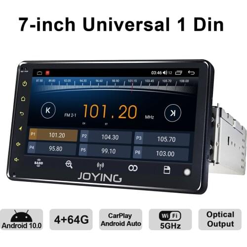 7" Android Universal 10.0 1din Radio GPS Multimedia Player HD Car Head Unit Autoradio 4GB RAM+64GB Octa Core ROM New Product