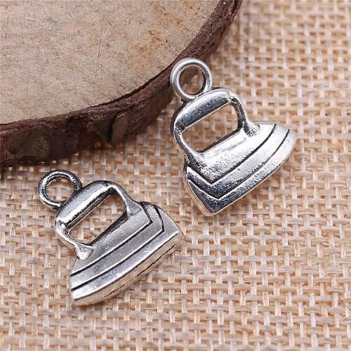 Free shipping 32pcs 17x15mm antique silver Iron charms diy retro jewelry fit Earring keychain hair card pendant accessories