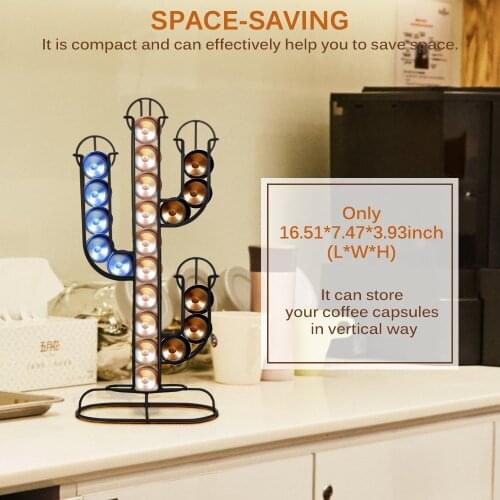 Hot Sale For Nespresso Capsule Holder Stainless Steel Coffee Pod Holder Cactus Dispenser Coffee Dispensing Tower Stand Fits