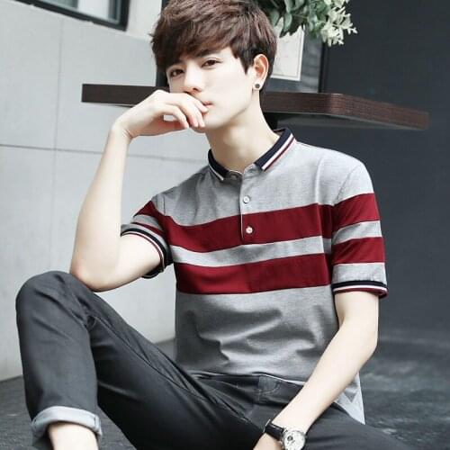 DYB&ZACQ new Polo Shirt Men Cotton Casual Business Tops Mens Striped Poloshirt High Quality Shirts Short Sleeve Clothing M-4XL